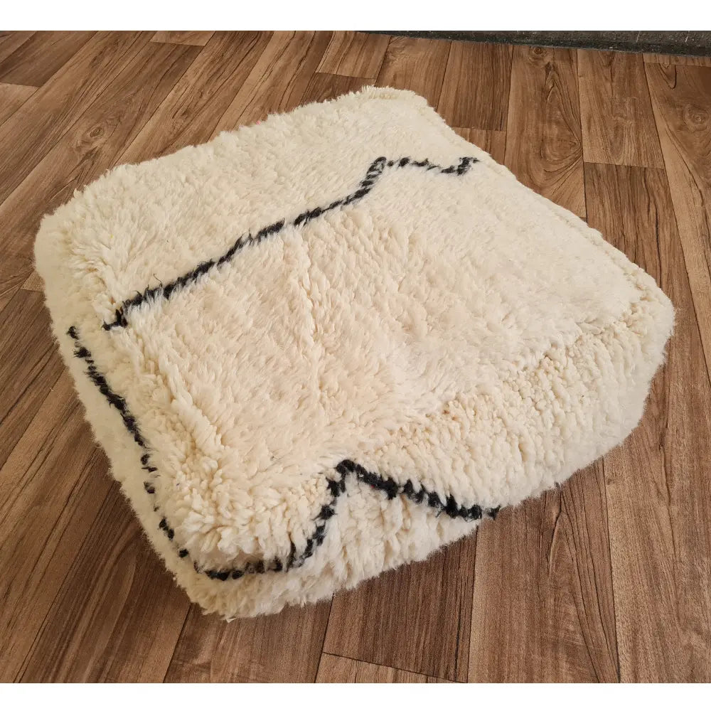 Moroccan Pouf – Minimalist Design with Black Line