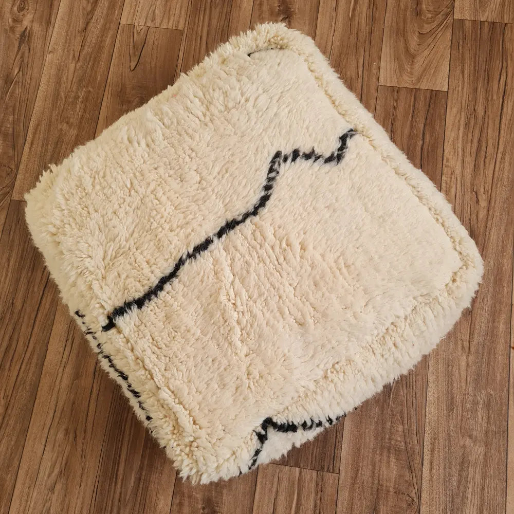 Moroccan Pouf – Minimalist Design with Black Line