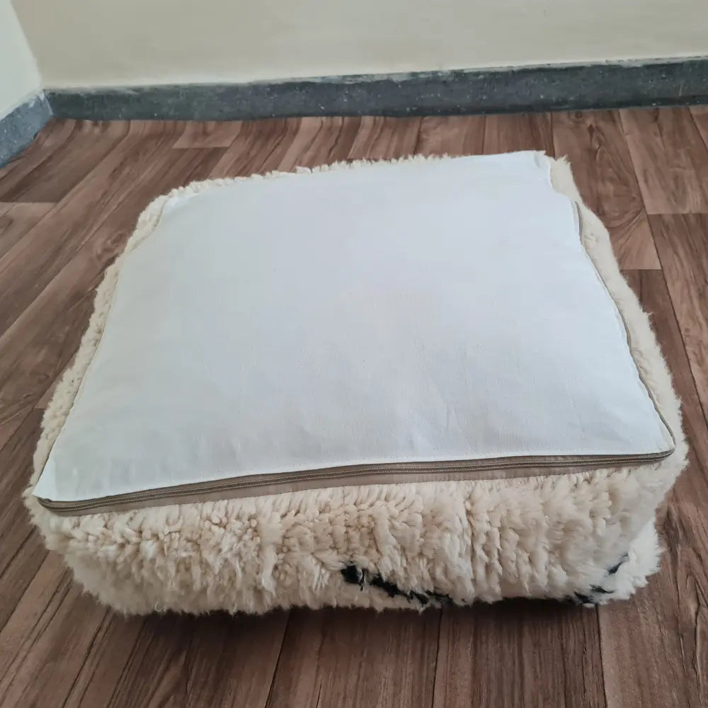 Moroccan Pouf – Minimalist Design with Black Line