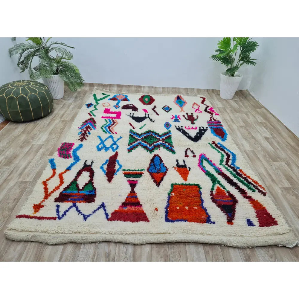Colorful Azilal Moroccan Rug – Handmade Wool Berber Carpet– Custom Size - Berber Handcrafts