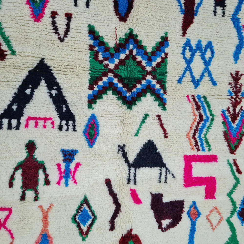 Colorful Azilal Moroccan Rug – Handmade Wool Berber Carpet– Custom Size - Berber Handcrafts