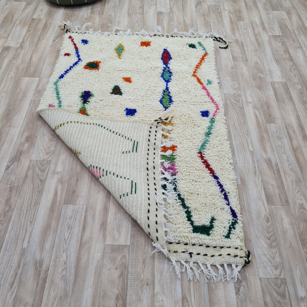 Colorful Azilal Rug – Handwoven Moroccan Wool Carpet – Custom Size - Berber Handcrafts