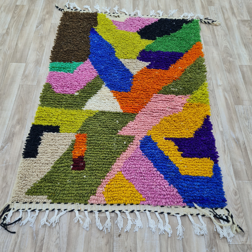 Moroccan Handmade Carpet – Abstract Patchwork – Custom Size - Berber Handcrafts