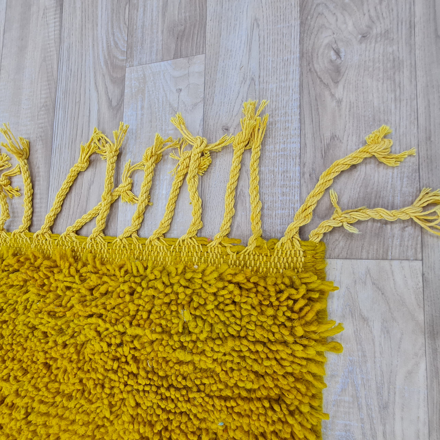 Vibrant Yellow Moroccan Shag Rug – Soft & Plush Design – Handwoven Berber Art - Berber Handcrafts
