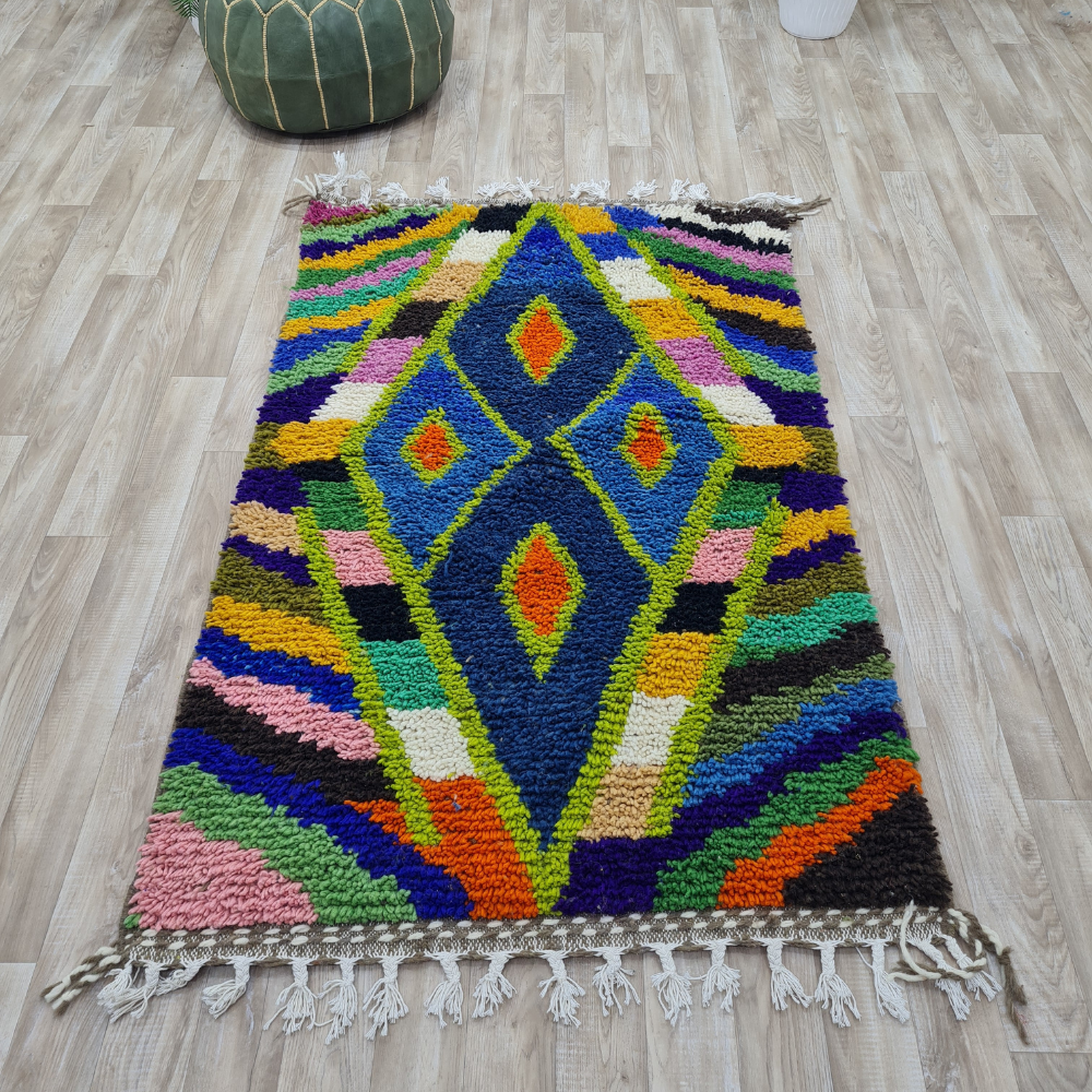 Handmade Moroccan Diamond Carpet – Boho Wool Design – Custom Size2 - Berber Handcrafts