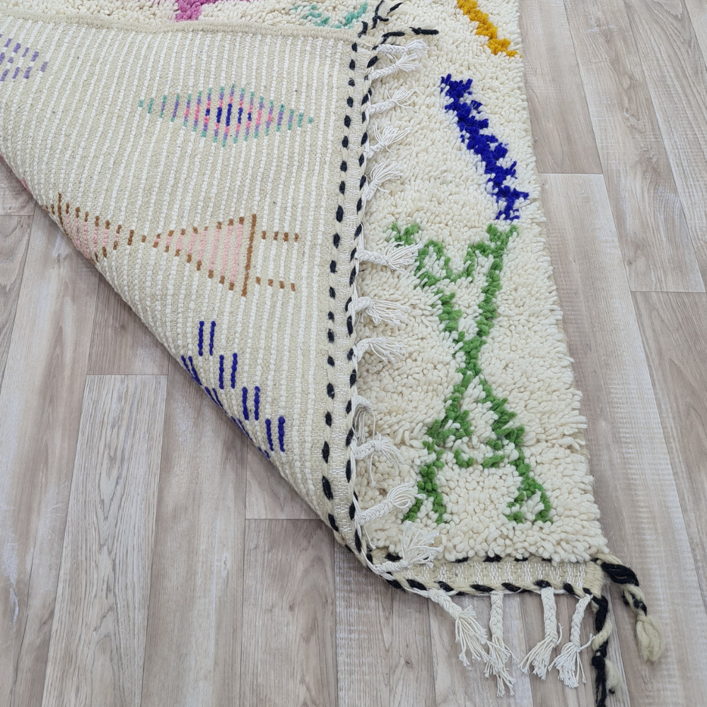 Tribal Azilal Moroccan Rug – Handwoven Wool Carpet with Berber Symbols – Custom Size - Berber Handcrafts