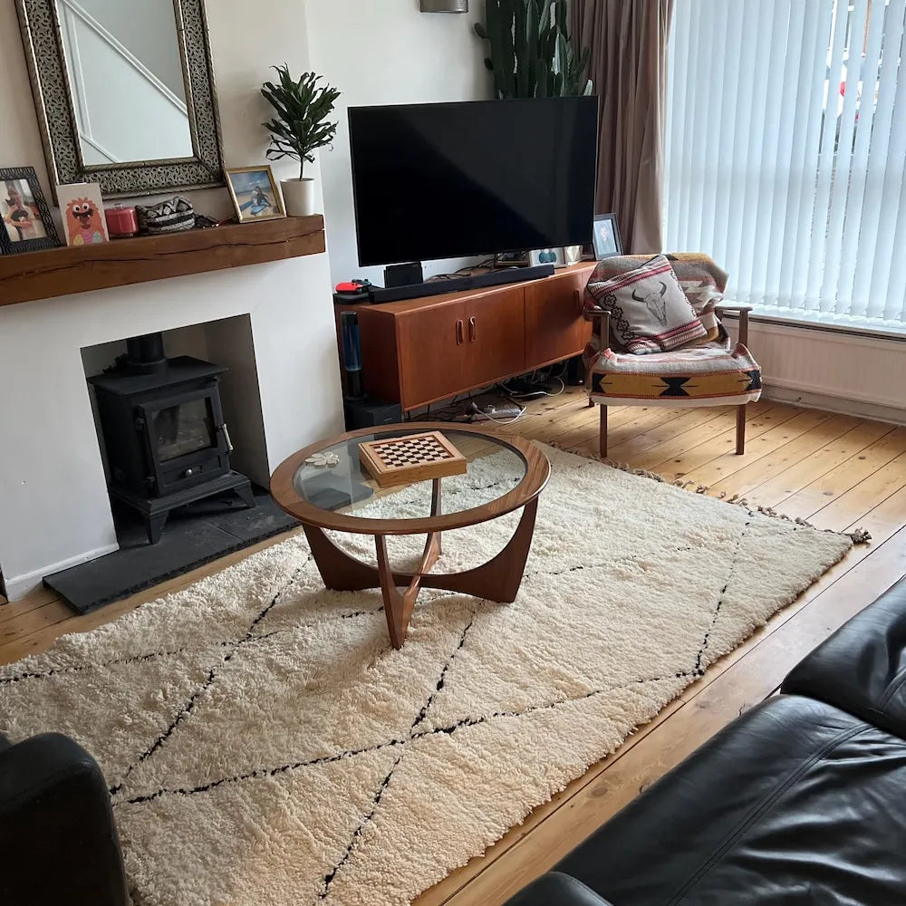 Minimalist Beni Ourain Rug – Handmade Moroccan Wool Carpet – Custom Size2 - Berber Handcrafts