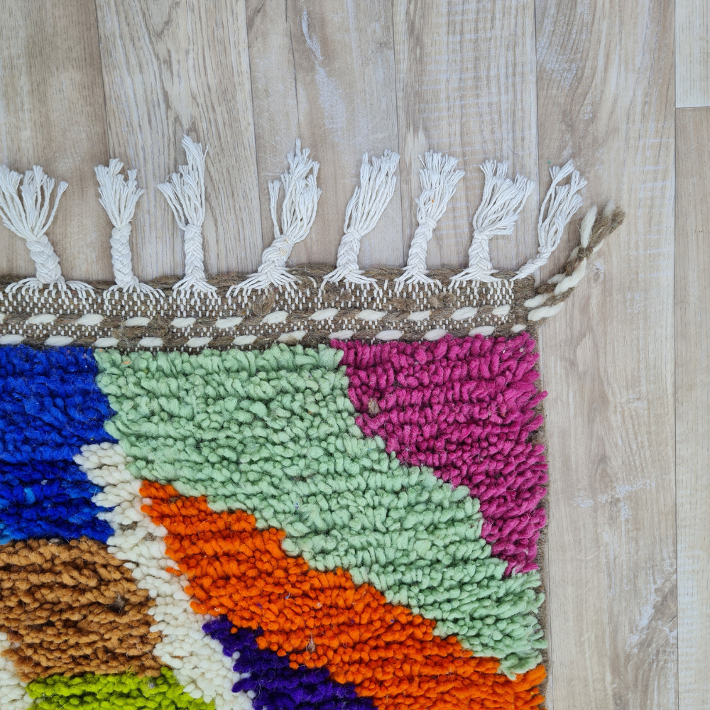 Handmade Moroccan Diamond Pattern Carpet – Boho Style – Custom Size - Berber Handcrafts