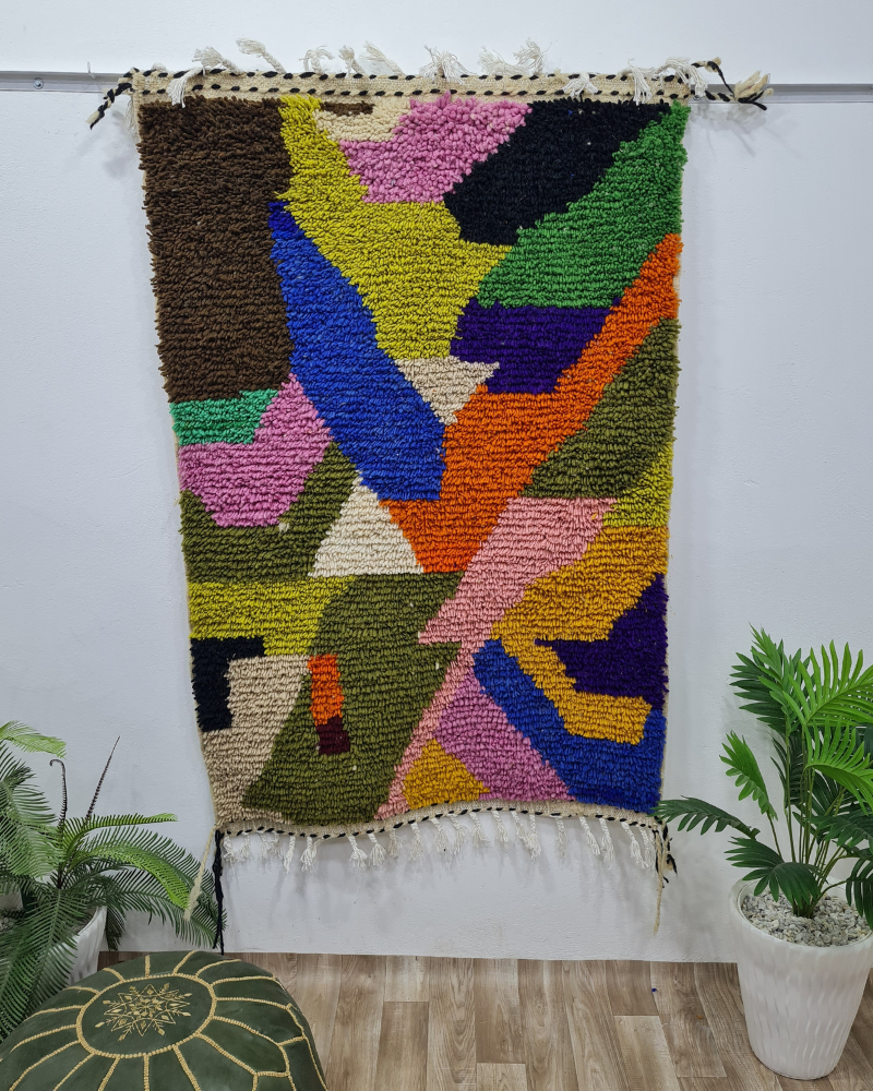 Moroccan Handmade Carpet – Abstract Patchwork – Custom Size - Berber Handcrafts