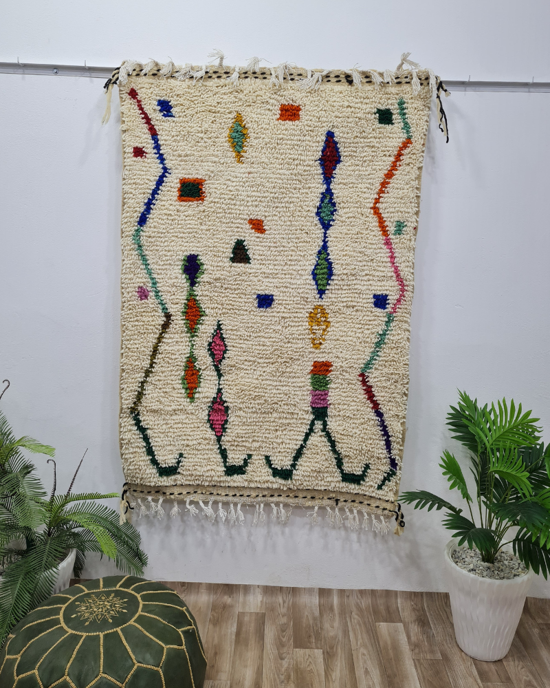 Colorful Azilal Rug – Handwoven Moroccan Wool Carpet – Custom Size - Berber Handcrafts