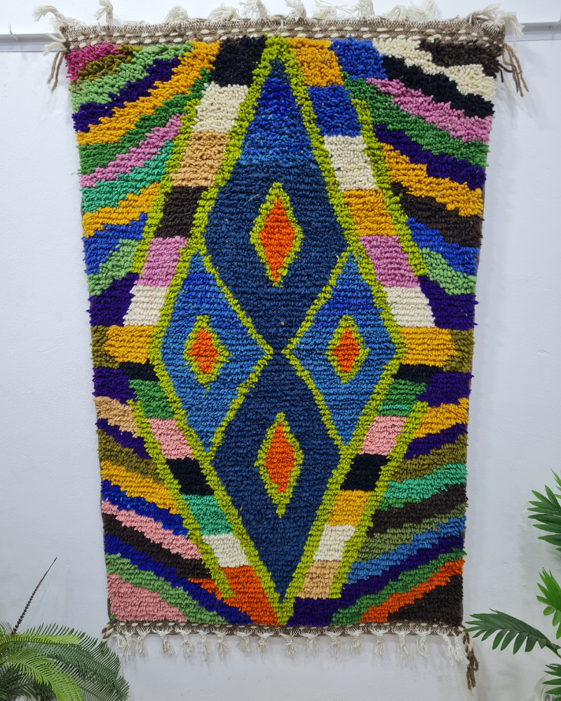 Handmade Moroccan Diamond Carpet – Boho Wool Design – Custom Size2 - Berber Handcrafts