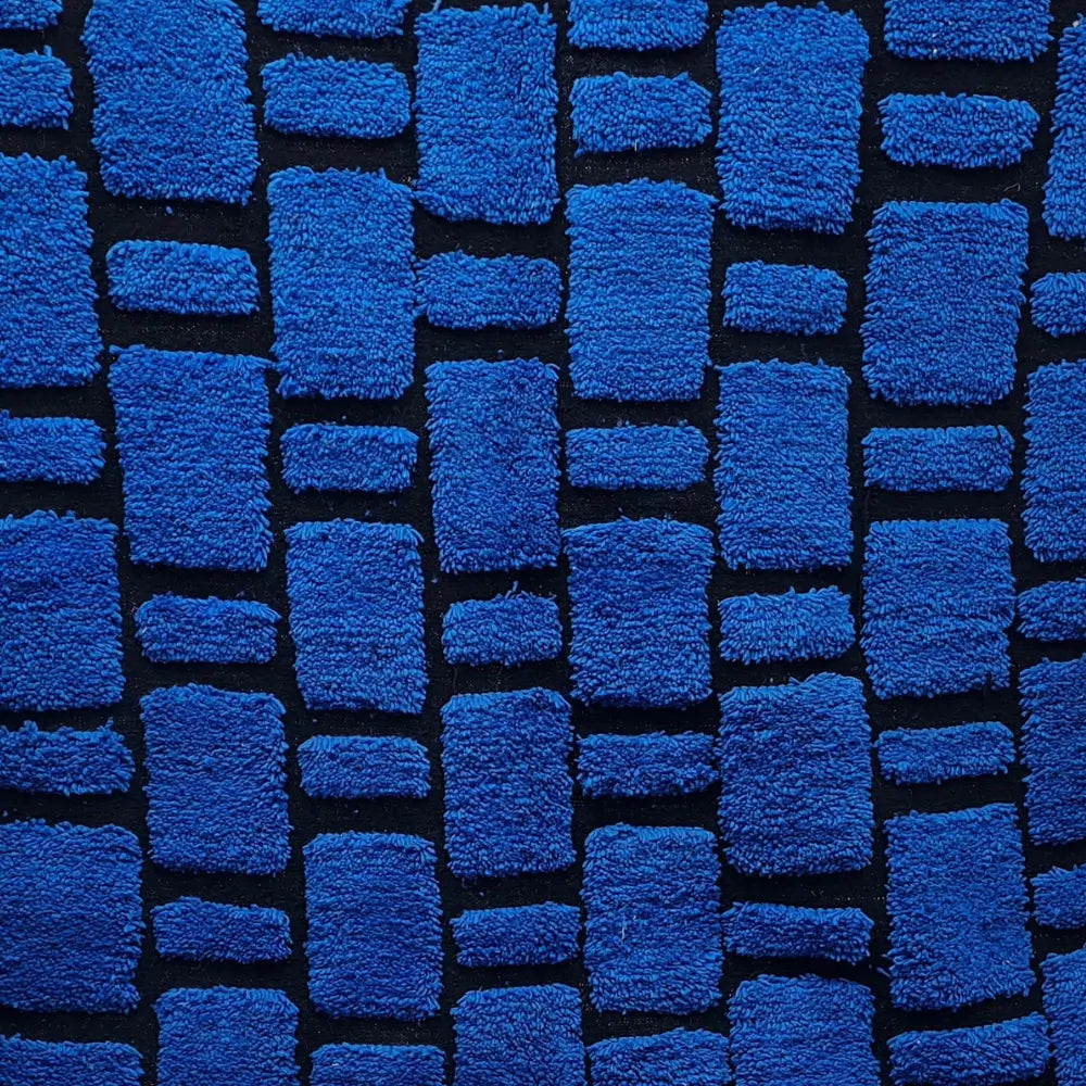Bold Blue Moroccan Berber Rug – Handmade Wool Carpet from the Atlas Mountains- Custom Size 1