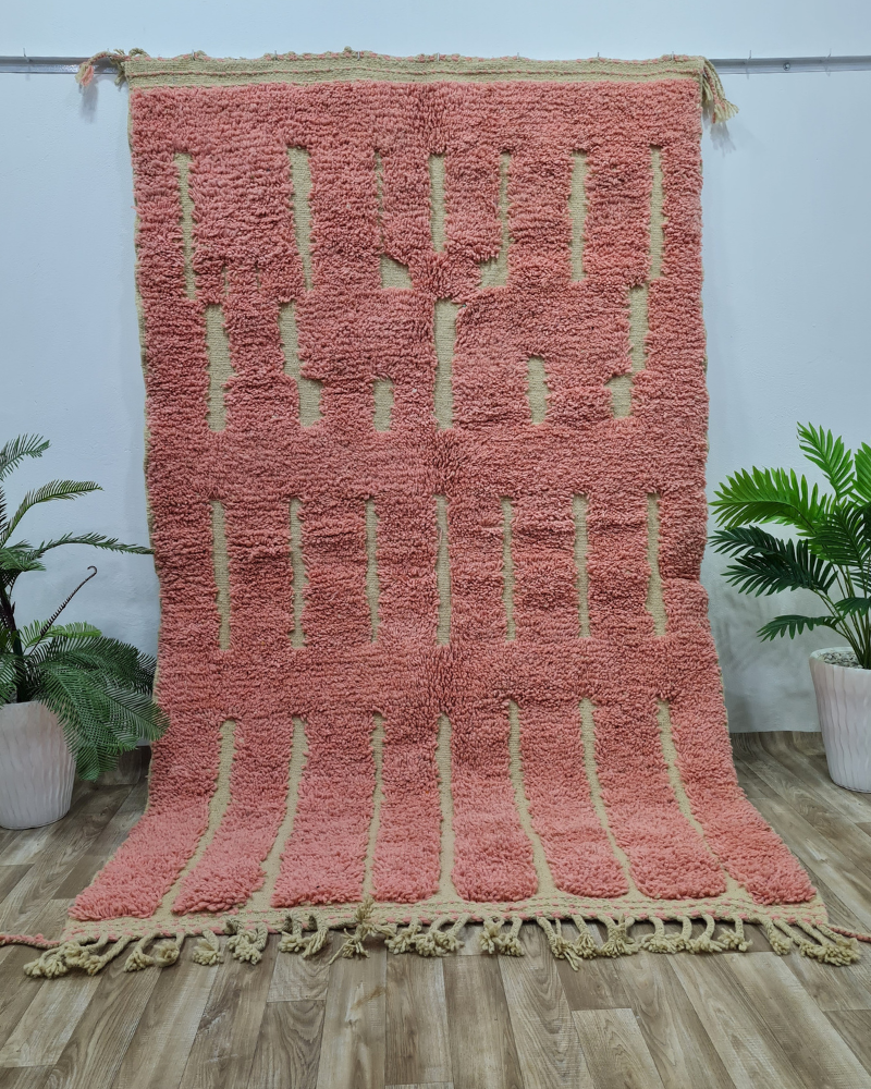 Handmade Moroccan Berber Pink Wool Rug– Custom Size - Berber Handcrafts