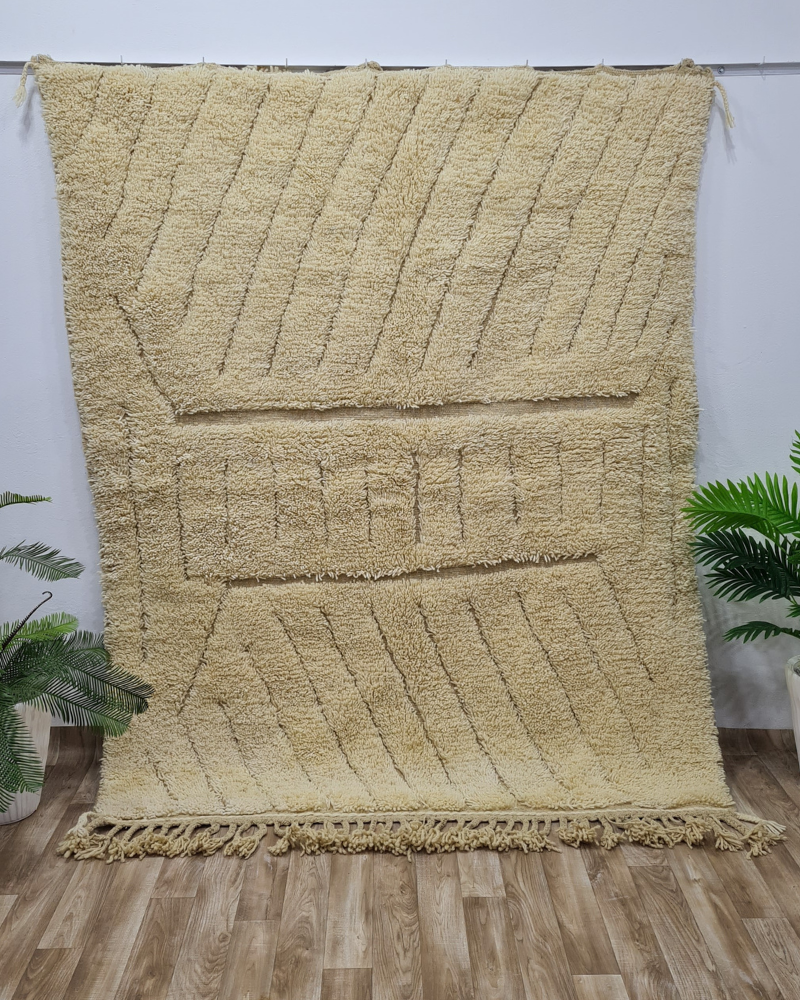 Soft Cream Moroccan Rug- Custom Size - Berber Handcrafts