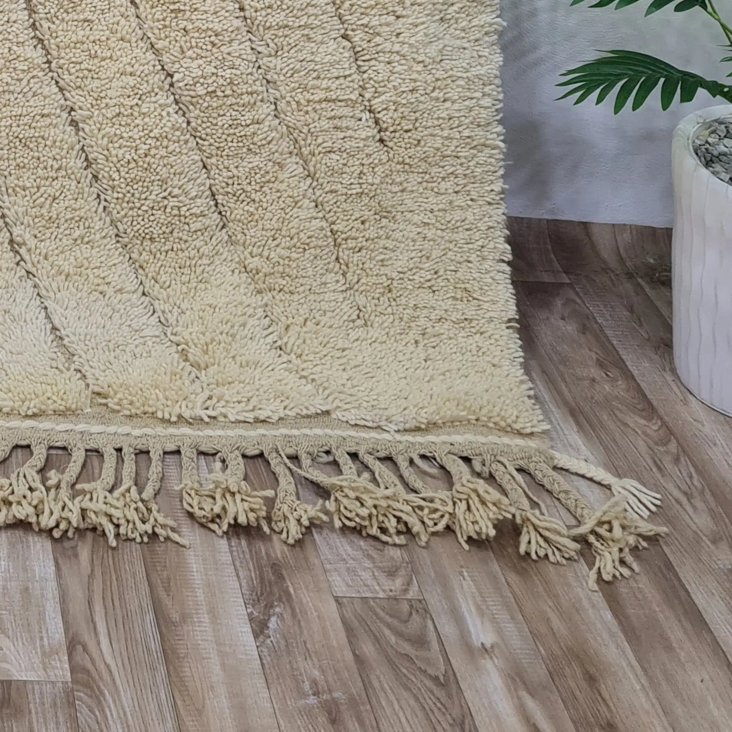 Soft Cream Moroccan Rug- Custom Size - Berber Handcrafts