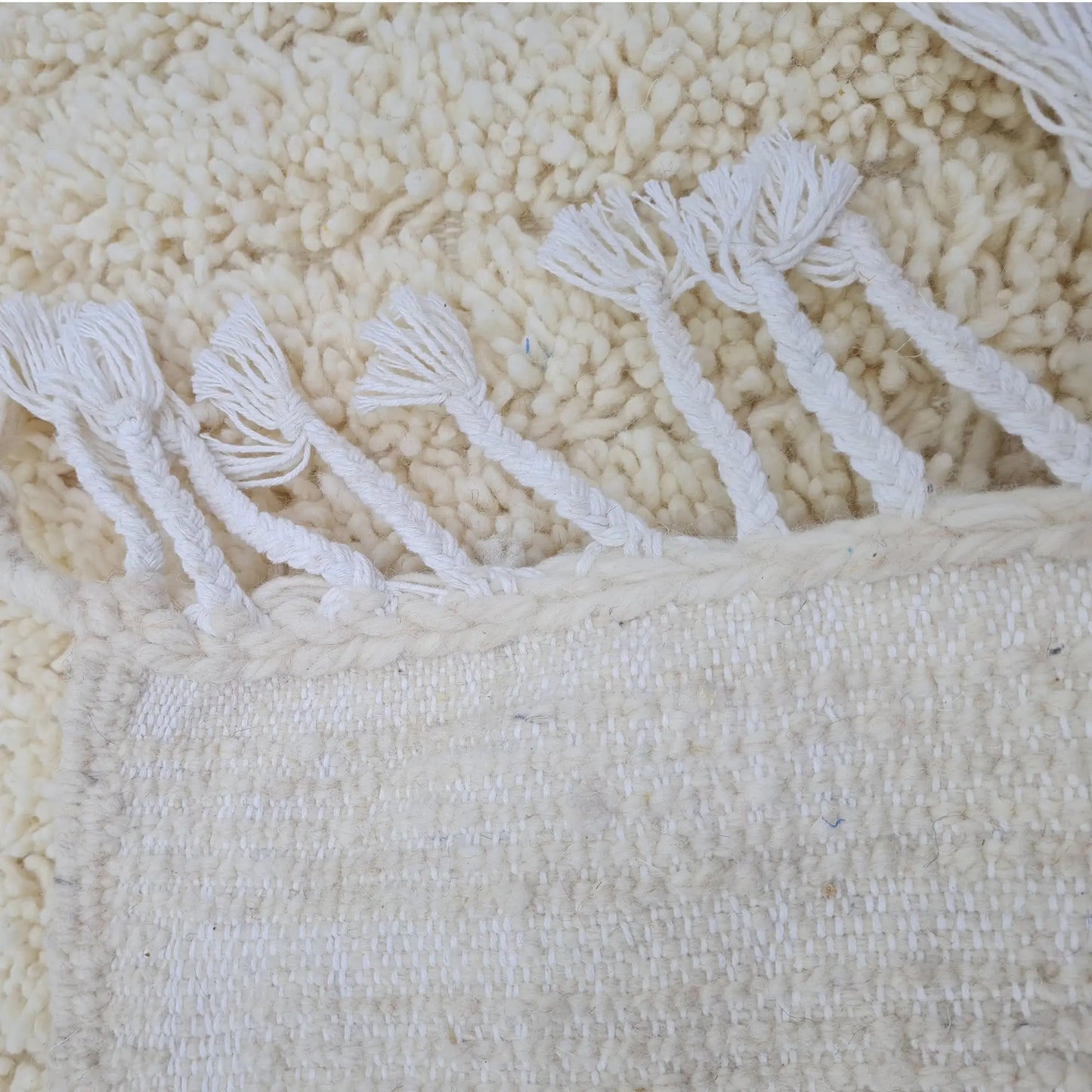 Handmade Beni Ourain Moroccan Rug - Authentic White Berber Wool Carpet – Custom Size - Berber Handcrafts