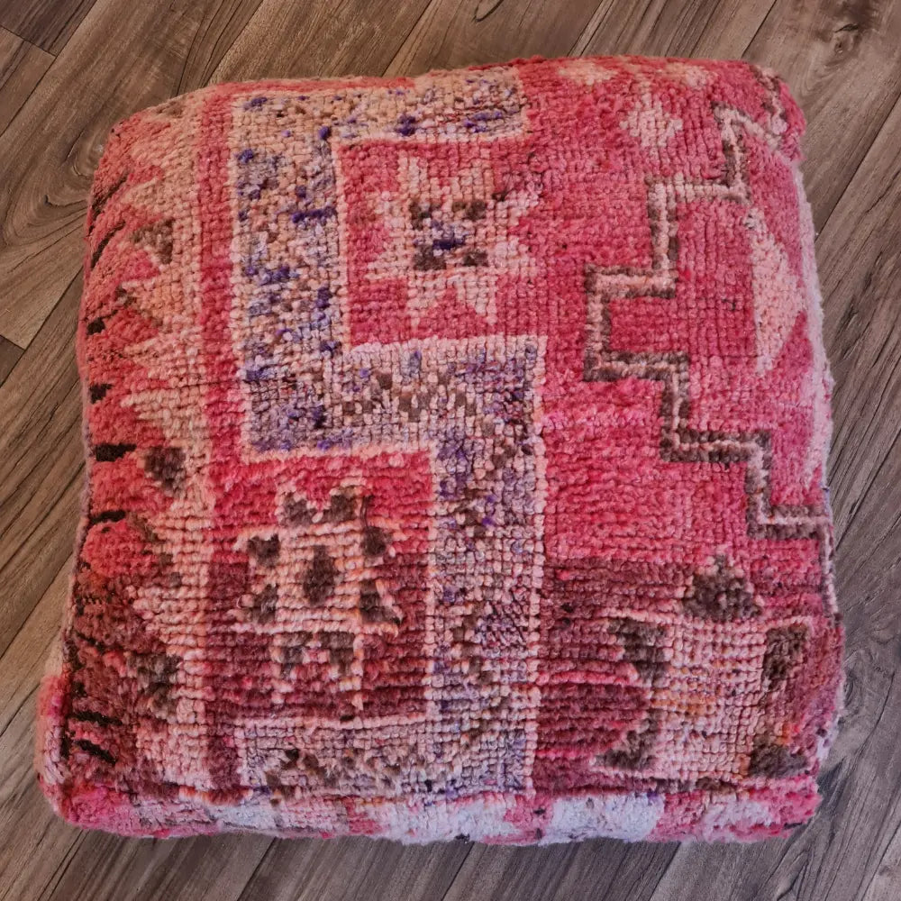 Moroccan Pouf – Multicolor with Amazigh Motifs
