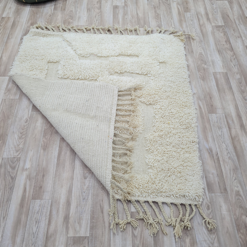 Textured Moroccan Wool Rug – Handmade Beni Ourain Style – Custom Size - Berber Handcrafts