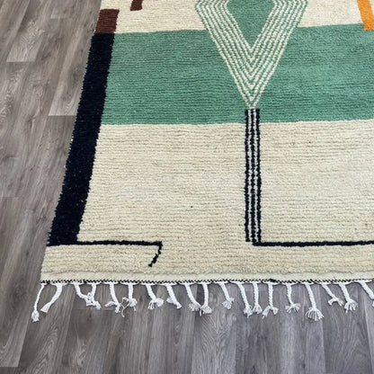 Geometric Beni Ouarain Rug – Moroccan Diamond Wool Carpet – Custom Size - Berber Handcrafts