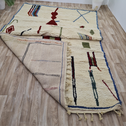 Moroccan Abstract Symbols Rug – Unique Handwoven Azilal Carpet – Custom Size - Berber Handcrafts