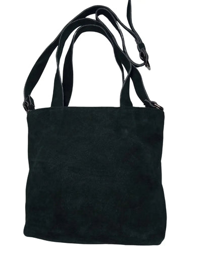 Black Suede Tote, Kilim Bag, Shoulder Bag, Work Tote, Genuine Leather, Suede Purse, Woven Woo