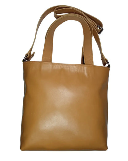 Caramel Leather Bag, Tan Leather Bag, Convertible Tote, Crossbody Tote, Kilim Bag, One of a Kind Purse, Artisan Made, Statement Bag, Brown Leather Tote, Camel Color Bag, Zipper Tote