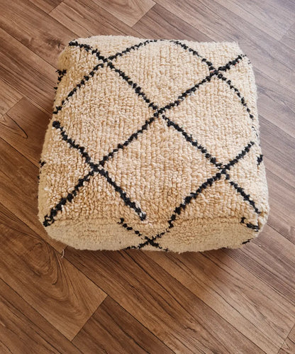 Handmade Moroccan Beni Ourain Pouf