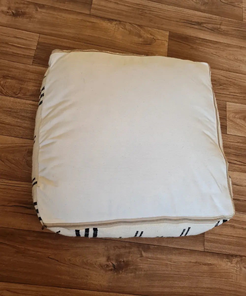 Handmade Moroccan Berber Pouf – Unique Vintage Ottoman
