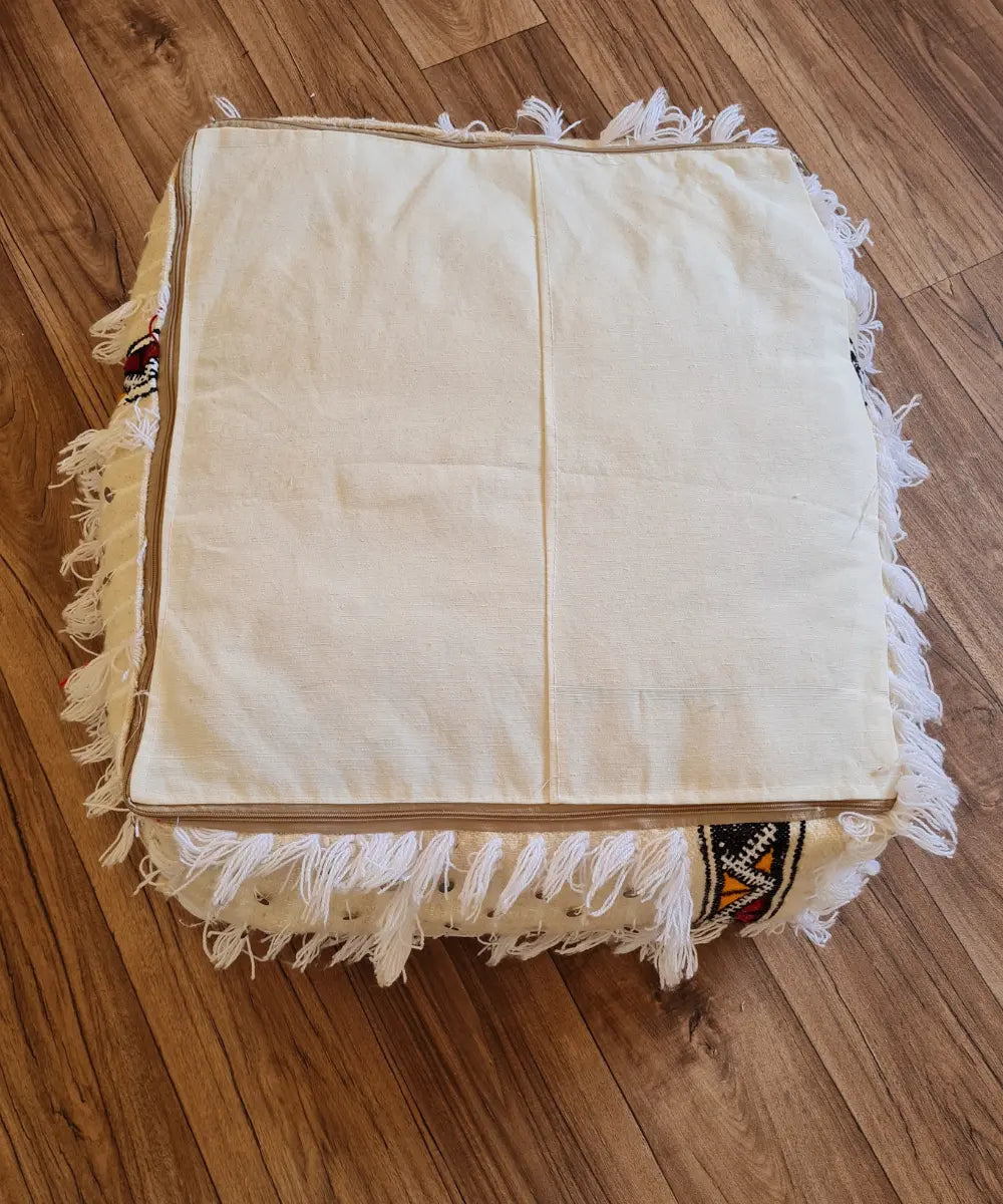 Handmade Moroccan Handira Rug Pouf