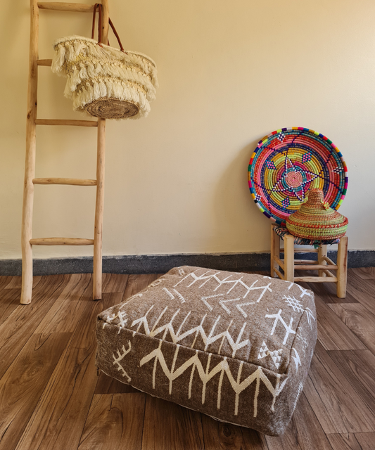 Handmade Moroccan Mud Cloth Pouf