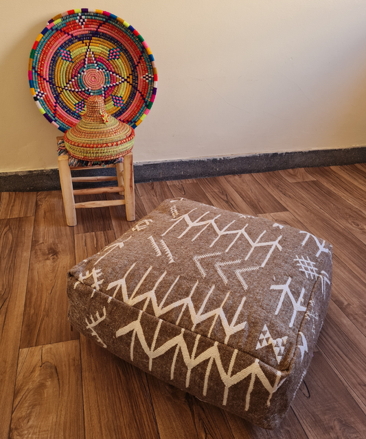 Handmade Moroccan Mud Cloth Pouf