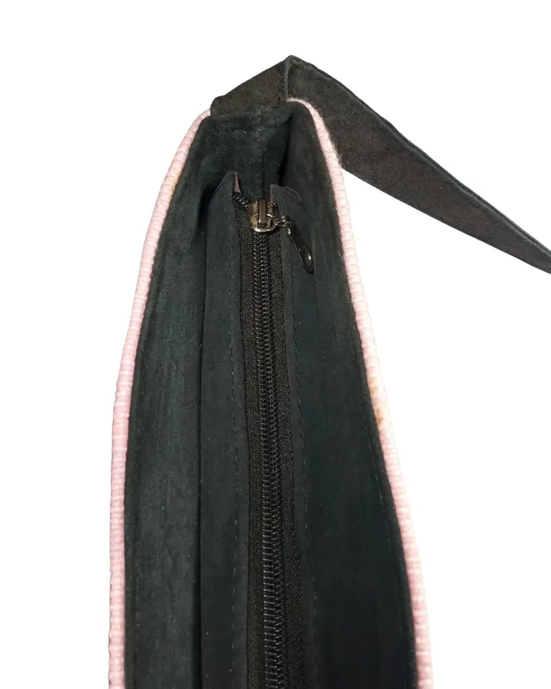 Handmade Boho Crossbody Bag, Woven Wool & Genuine Leather Purse, Artisan Striped Shoulder Bag, Unique Gift for Her, Hippie Festival Bag
