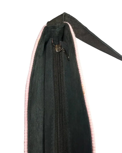 Handmade Boho Crossbody Bag, Woven Wool & Genuine Leather Purse, Artisan Striped Shoulder Bag, Unique Gift for Her, Hippie Festival Bag