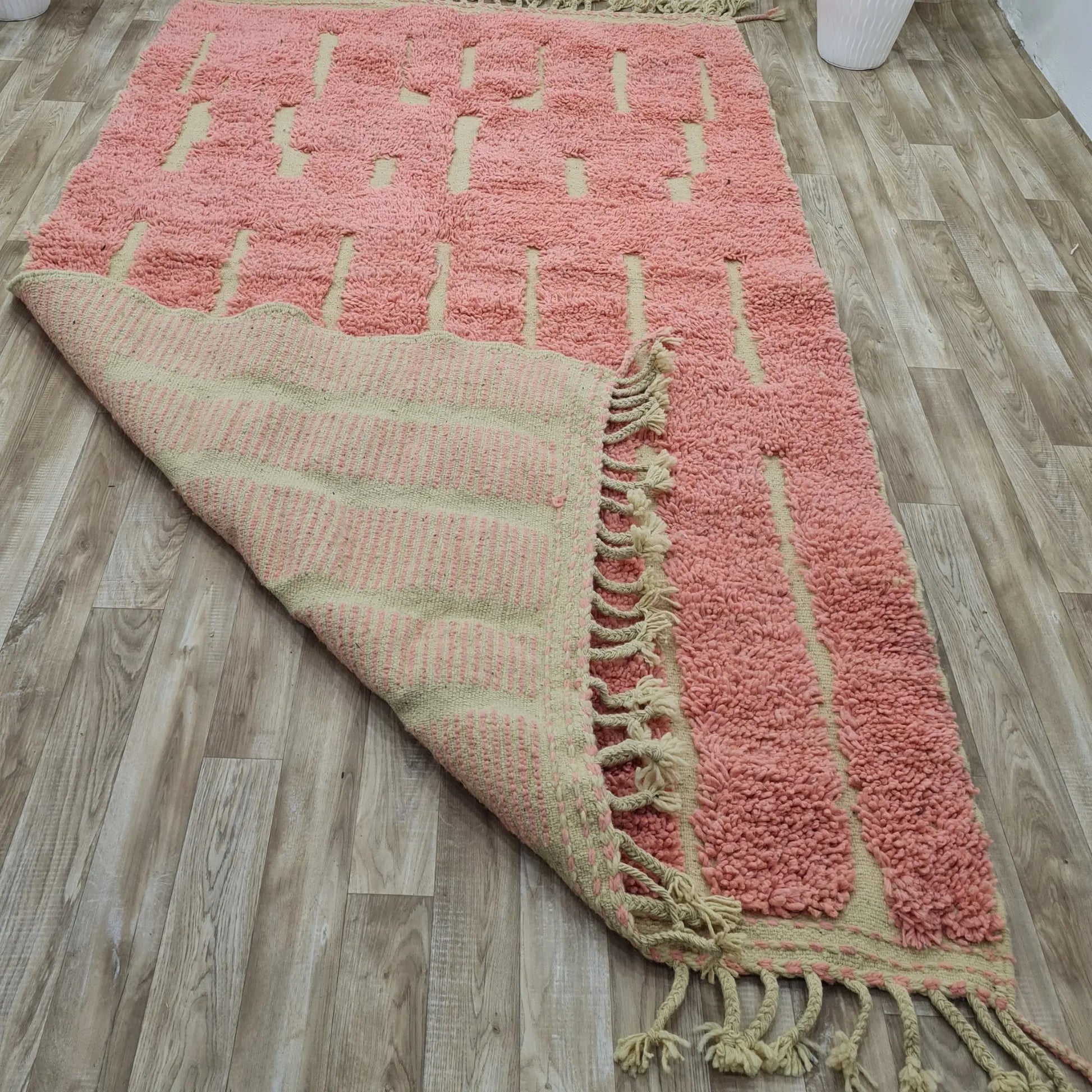 Handmade Moroccan Berber Pink Wool Rug– Custom Size - Berber Handcrafts