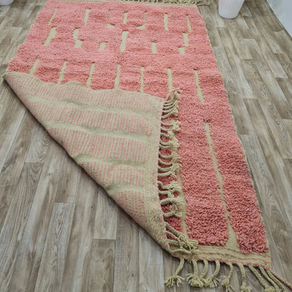 Handmade Moroccan Berber Pink Wool Rug– Custom Size - Berber Handcrafts