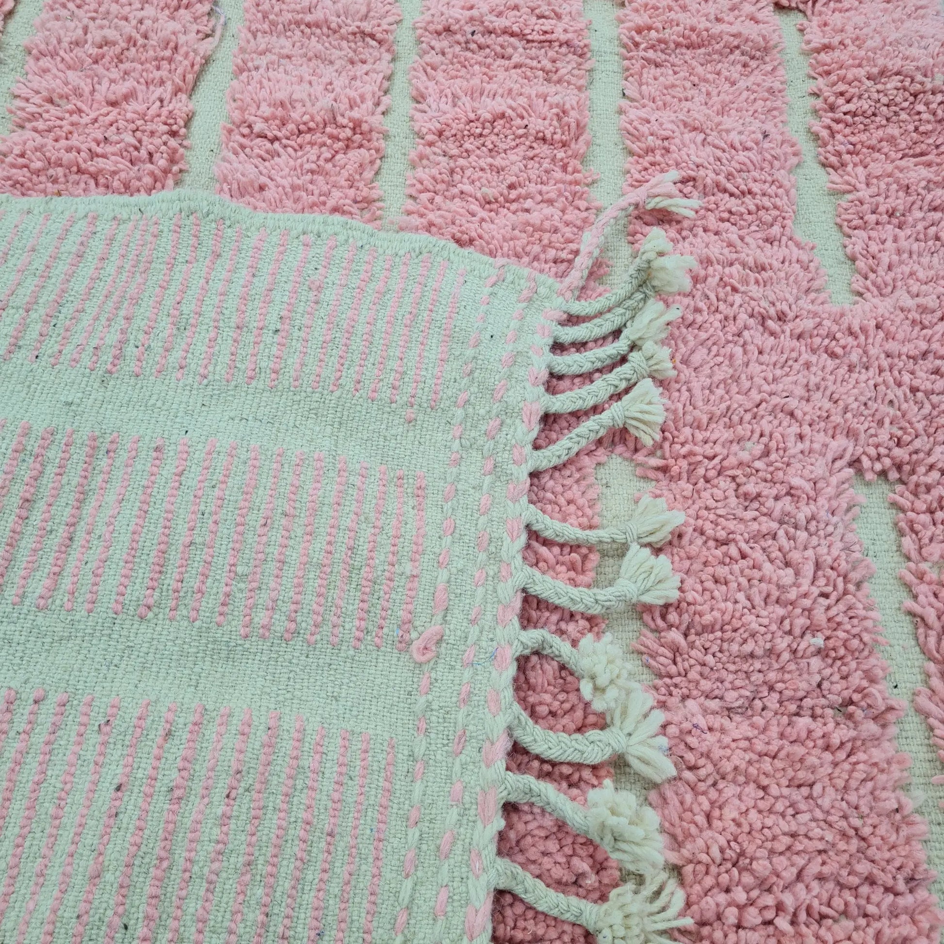 Handmade Moroccan Berber Pink Wool Rug– Custom Size - Berber Handcrafts