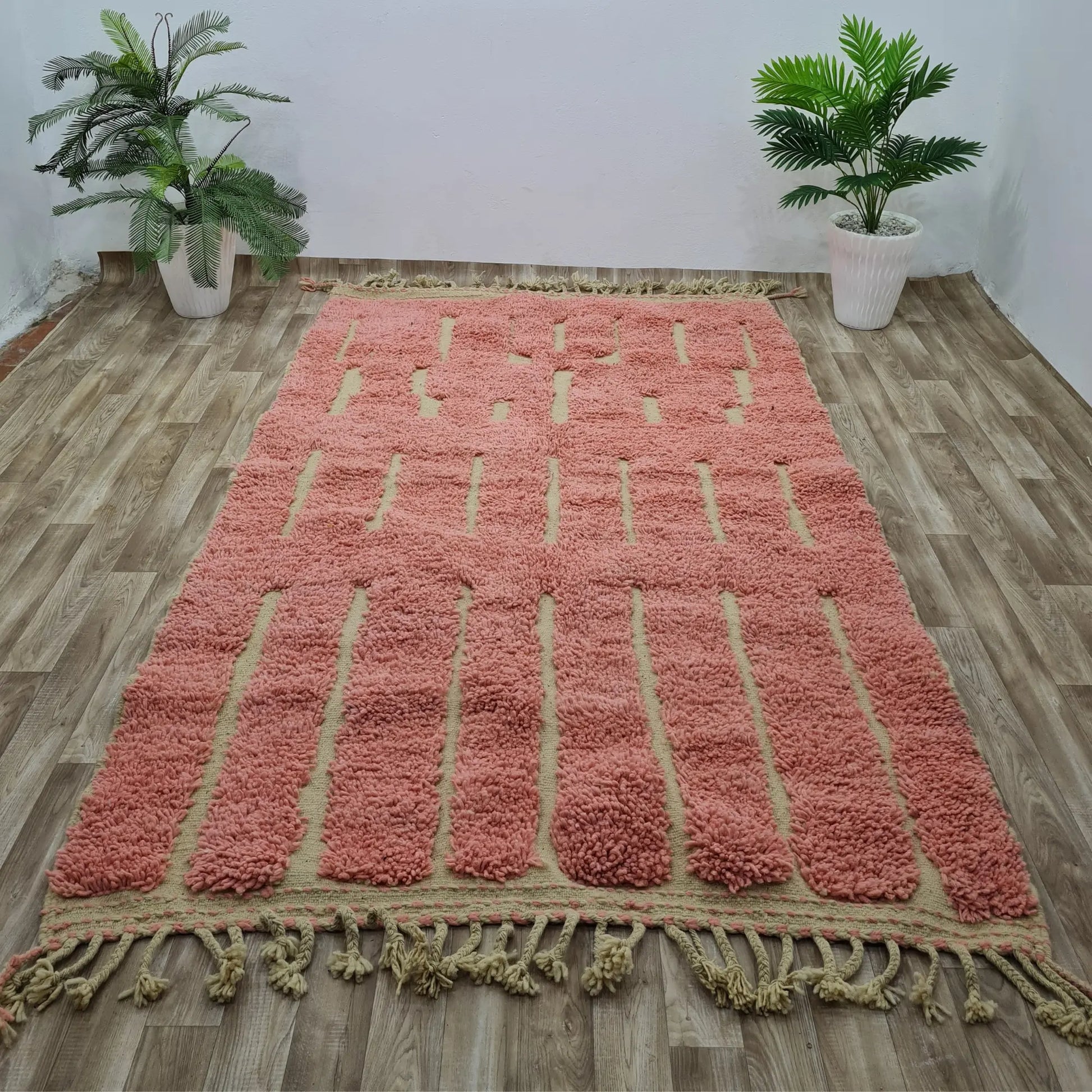 Handmade Moroccan Berber Pink Wool Rug– Custom Size - Berber Handcrafts