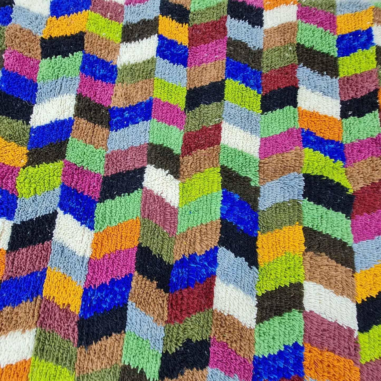 Colorful Handmade Boujad Moroccan Rug - 100% Wool- Unique Berber Design - Berber Handcrafts