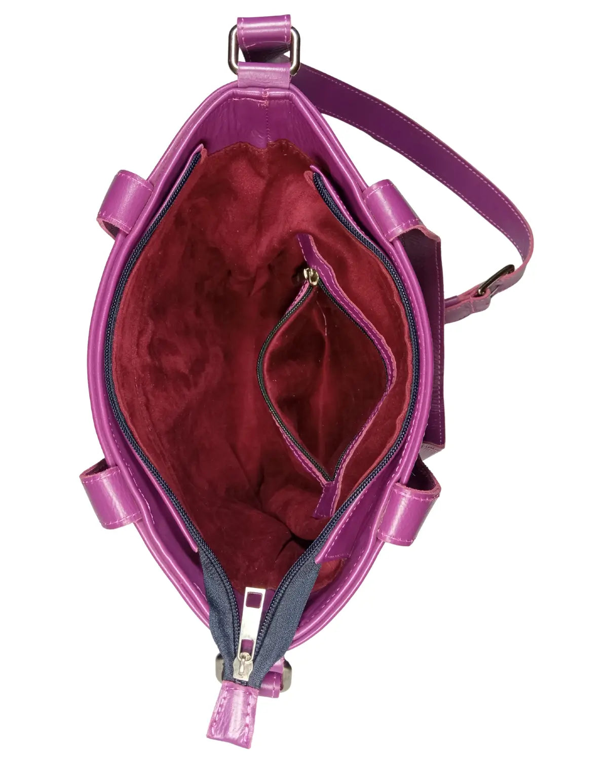 Purple Leather Bag, Convertible Tote, Crossbody Tote, Magenta Bag, Kilim Bag, One of a Kind Purse,
