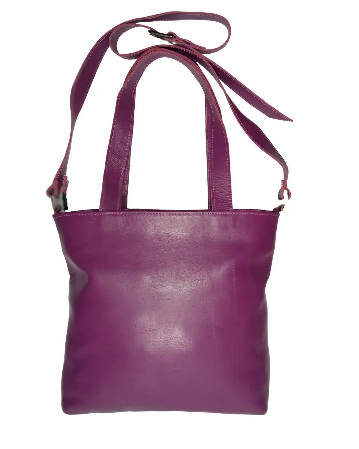 Purple Leather Bag, Convertible Tote, Crossbody Tote, Magenta Bag, Kilim Bag, One of a Kind Purse,