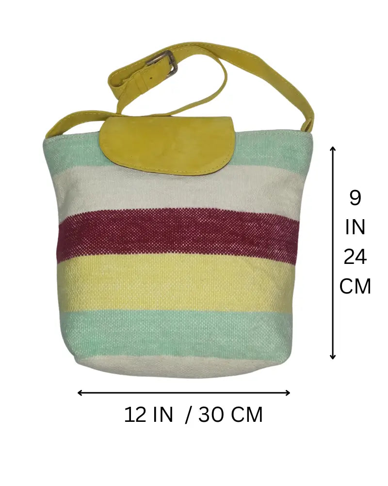 Striped Crossbody Bag, One of a Kind Purse, Coastal Style, Preppy Boho, Woven Wool Bag, Leather Flap Purse, Blue and White Stripe, Burgundy Bag, Summer Purse, Beach Bag, Lightweight Bag