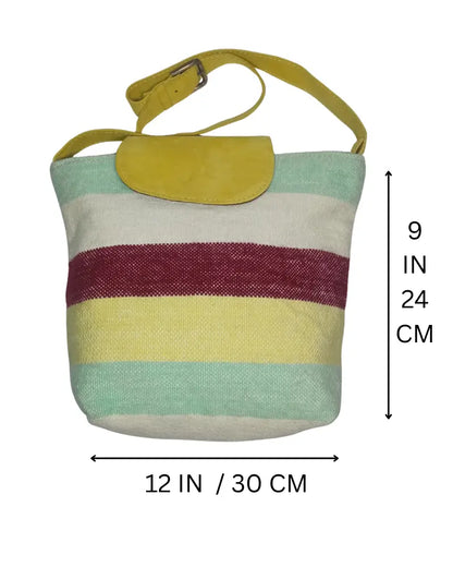 Striped Crossbody Bag, One of a Kind Purse, Coastal Style, Preppy Boho, Woven Wool Bag, Leather Flap Purse, Blue and White Stripe, Burgundy Bag, Summer Purse, Beach Bag, Lightweight Bag