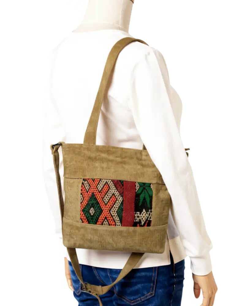 Suede Tote Bag, Convertible Tote, Beige Tote Bag, Tan Leather Tote, Kilim Bag, One of a Kind Purse, Artisan Made, Zipper Tote, Crossbody Tote, Boho Work Bag, Ethnic Handbag, Shoulder Bag, Neutral Boho, Sustainable Fashion, Eco-Friendly, Unique Gift for Her, Earth Tone, Moroccan Bag, Berber Design, Everyday Tote, One of One.
