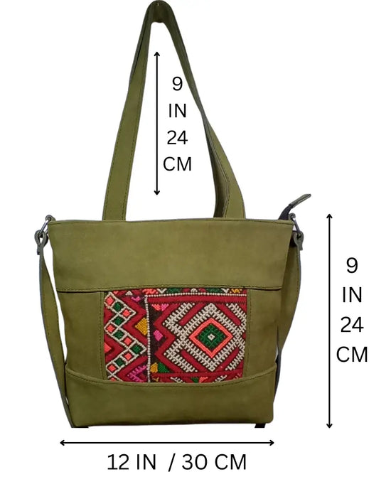 Suede Tote Bag, Olive Green Bag, Kilim Tote, One of a Kind Tote, Artisan Work Bag, Embroidered Tote, Shoulder Bag, Genuine Leather, Zipper Tote, Boho Office, Sustainable Fashion, Eco-Friendly, Ethnic Tote Bag, Tribal, Large Shoulder Bag, Unique Gift for Her, Army Green Bag, Moss Green, Vintage Textile, Upcycled Fashion, One of One, Statement Tote.
