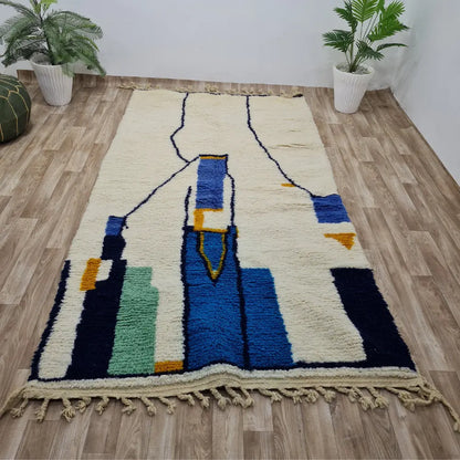 Abstract Moroccan Wool Rug – Modern Berber Art Carpet– Custom Size - Berber Handcrafts