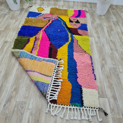 Vibrant Colorful Moroccan Runner Azilal Rug – Custom Size - Berber Handcrafts