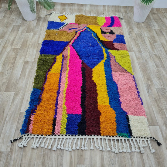 Vibrant Colorful Moroccan Runner Azilal Rug – Custom Size - Berber Handcrafts
