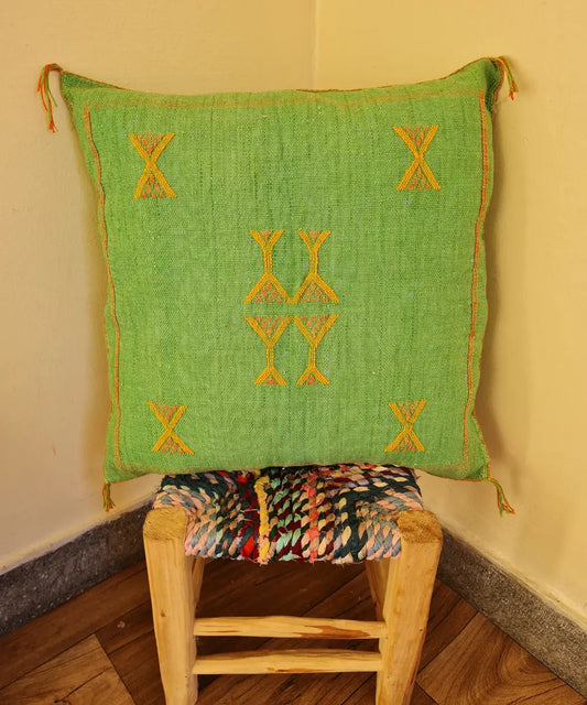 green Cactus Silk Pillow