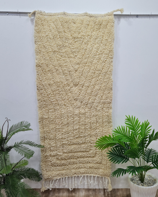Handmade Beni Ourain Moroccan Rug - Authentic  White Berber Wool Carpet  – Custom Size - Berber Handcrafts