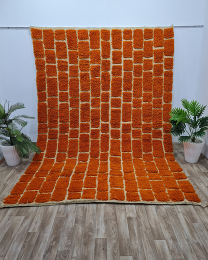 Vibrant Orange Moroccan Rug – Custom Size - Berber Handcrafts